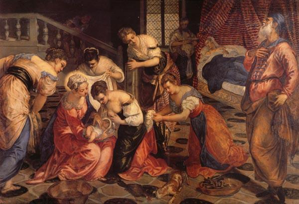 Jacopo Tintoretto The Birth of St.John the Baptist oil painting picture